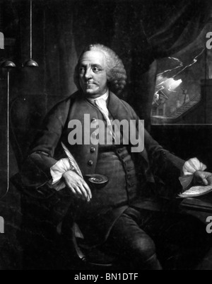 Benjamin Franklin, statista americano, inventore, Diplomat Foto Stock