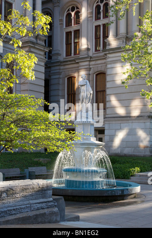 Statua di Gilbert du Motier marchese de Lafayette. Tippecanoe County Courthouse. Lafayette, Indiana Foto Stock