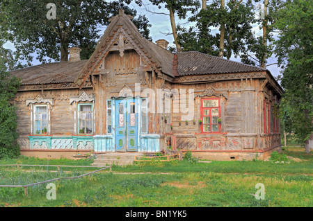 Casa in legno, 1900s, Moshny, Oblast di Cherkasy, Ucraina Foto Stock