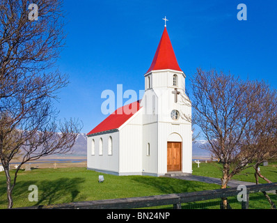 Chiesa a Glaumbaer, Nord Islanda Foto Stock