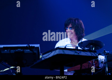 Jean Michel Jarre esegue in concerto a Wembley Arena, Londra Foto Stock