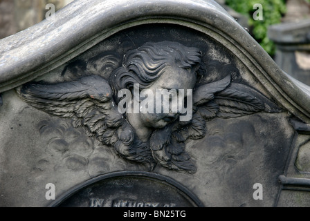 Dettaglio da una lapide in Old Calton Sepoltura, Edimburgo. Foto Stock