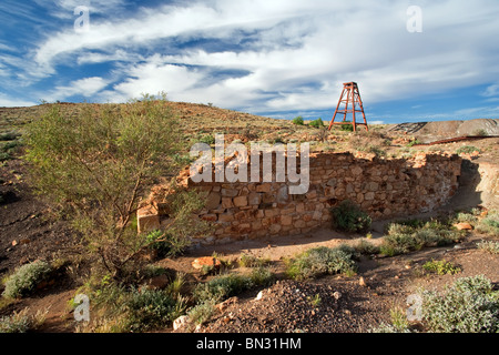 Miniera abbandonata vicino Silverton, Nuovo Galles del Sud Australia Foto Stock