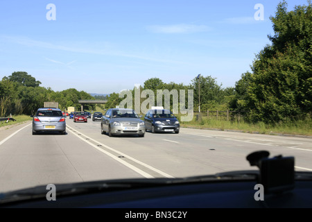 Le vetture in Ilminster Bi-Pass A303/A358 a Taunton Foto Stock