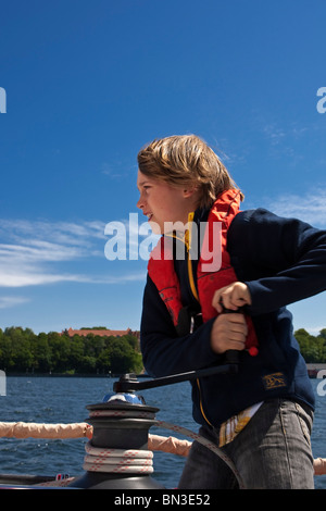 Viaggio in barca a vela tra Flensburg e sonderborg sul mare Baltlc Foto Stock