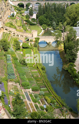 Fiume Alzette, Grund, LUSSEMBURGO, Europa Foto Stock