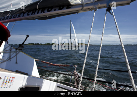 Viaggio in barca a vela tra Flensburg e sonderborg sul mare Baltlc Foto Stock