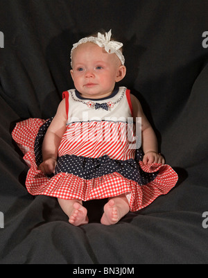Di quattro mesi caucasian Baby girl Foto Stock