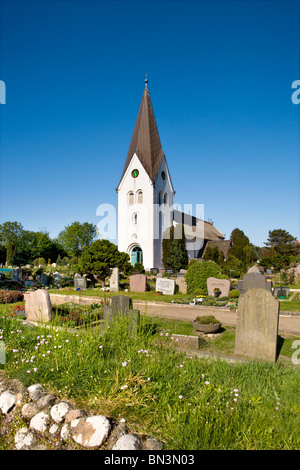 San Clemente chiesa e cimitero, Nebel, Amrum, Germania Foto Stock