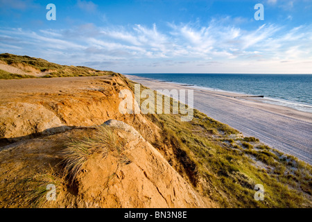 Cliff (Rotes Kliff) presso la costa occidentale di Sylt, Germania, vista in elevazione Foto Stock