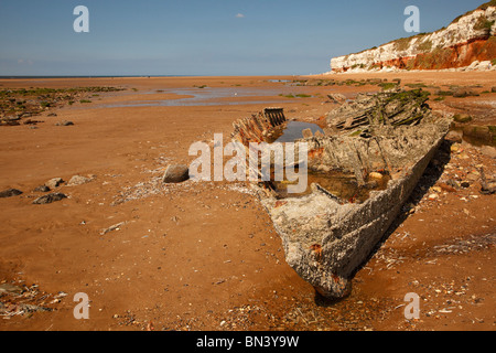 Relitto della 'Sheraton' sulla spiaggia a Hunstanton, Norfolk. Foto Stock