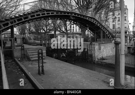 Ecluse du Canal Saint Martin Parigi Foto Stock