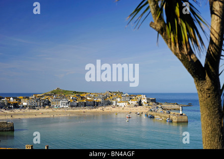 Inghilterra Cornovaglia St Ives Vista generale oltre il porto di questa singolare città di Vacanze Cornovaglia sulla costa a nord di Michael Bailie Foto Stock