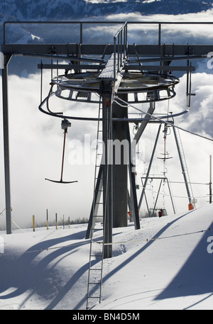 Ski resort trascina sollevare Foto Stock