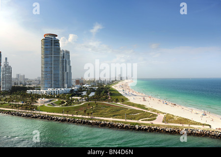 Miami Beach in Florida con appartamenti di lusso e per via navigabile Foto Stock