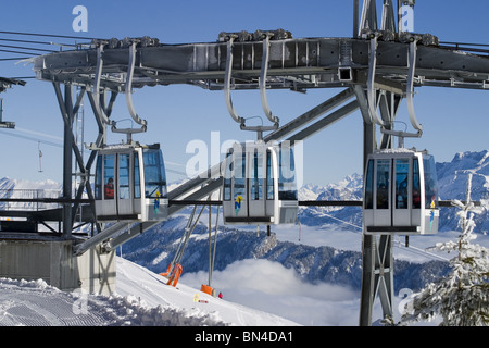 Funivie Svizzere: Niederhorn ferrovia di montagna, alpi svizzere funivia Foto Stock