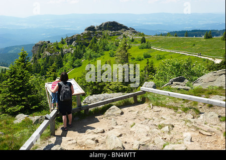 Großer Arber grande Arber Velký Javor, il picco più alto della Bavarian-Bohemian-montagna cresta (Grosser Arber) Foto Stock