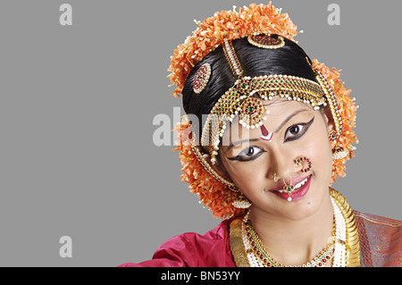 Chiedendo un'espressione in bharat natyam Foto Stock