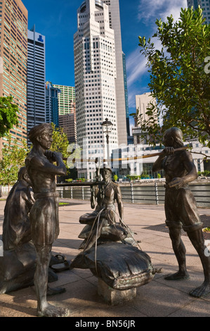 Grande Emporium statua Boat Quay Singapore Foto Stock