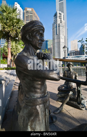 Grande Emporium statua Boat Quay Singapore Foto Stock