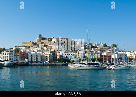 La città di Ibiza, Ibiza, Isole Baleari, Spagna Foto Stock