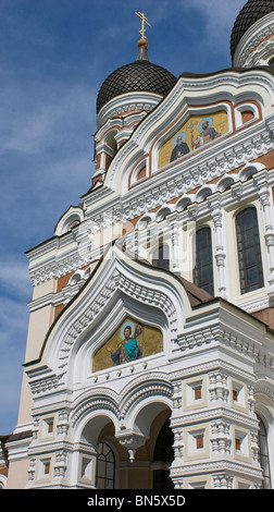 St Cattedrale ortodossa Alexander Nevsky a Tallinn in Estonia. Foto Stock