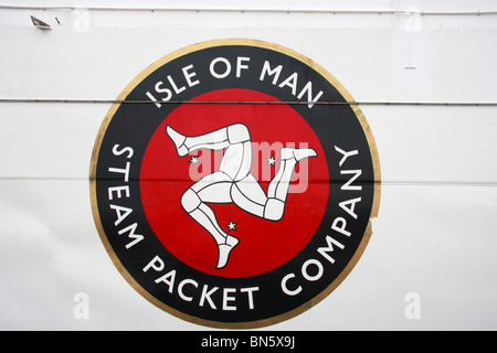 Isle of Man Steam Packet Company logo sul lato della nave Foto Stock