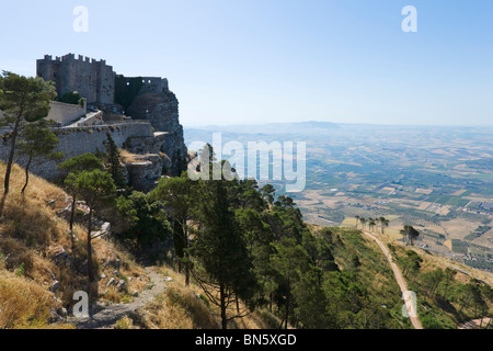 Il Castello di Venere, Erice Trapani regione nel nord ovest della Sicilia, Italia Foto Stock
