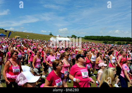 Migliaia di donne che prendono parte a una ricerca sul cancro corsa per la vita di carità evento al parco Stanmer Brighon REGNO UNITO Foto Stock