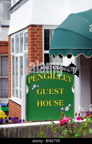 Un tradizionale guest house in Newquay, Cornwall, Regno Unito Foto Stock