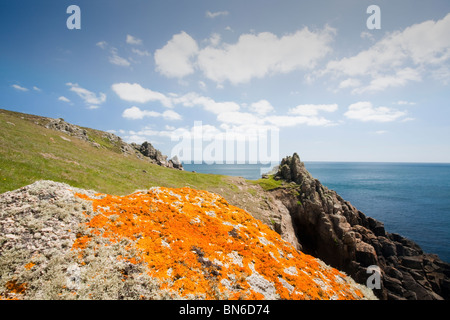 Cornish paesaggi costieri a testa Gwennap vicino al Lands End, Cornwall, Regno Unito. Foto Stock