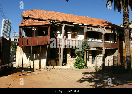 Israele, Tel Aviv-Jaffa il Maine prefabbricati case di legno nel XIX secolo colonia americana Foto Stock