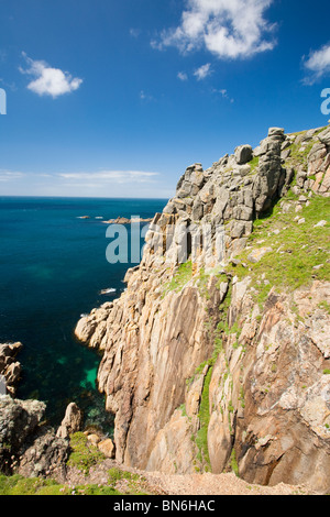 Cornish paesaggi costieri a testa Gwennap vicino al Lands End, Cornwall, Regno Unito. Foto Stock