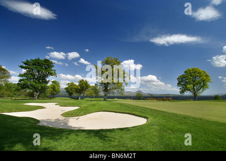 Loch Lomond e campo da Golf di Glasgow, Scozia. Il foro 8 Foto Stock