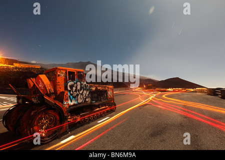 Spartineve sull'Etna, Catania, Sicilia, Italia, Europa Foto Stock