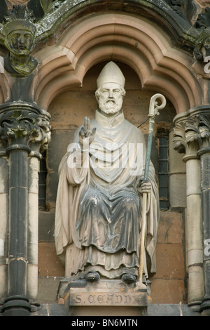 Inghilterra Staffordshire Lichfield Cathedral, St.Chad, il fondatore Foto Stock