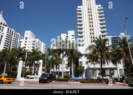 Miami South beach Collins Avenue Foto Stock