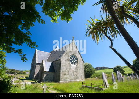 La Chiesa di San Nicola sul Tresco, isole Scilly, UK. Foto Stock