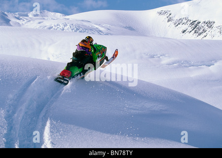 Motoslitta Blackstone Glacier Kenai Peninsula AK inverno scenic Foto Stock