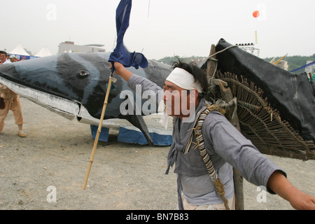 Ulsan whale festival, celebrando le balene e della caccia alla balena/ caccia alle balene in Ulsan, Corea del Sud. Foto Stock