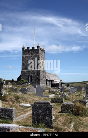 Chiesa di St Symphorian, Forrabury, Boscastle, Cornwall, Inghilterra Foto Stock