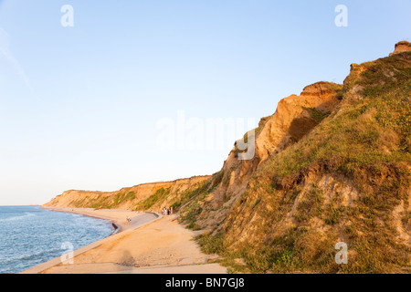 Scogliere a West Runton, Norfolk, Regno Unito. Dal punto di vista geologico, soft depositi glaciali su ricchi di fossili Cromer forest letti. Foto Stock