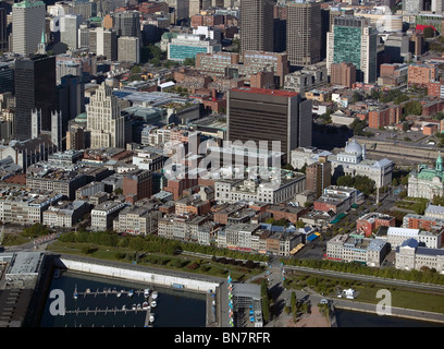 Vista aerea sopra il Quebec Montreal waterfront Foto Stock