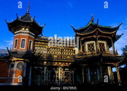 Il padiglione cinese, Laeken dominio reale, città di Brussels, Bruxelles, Regione di Bruxelles capitale, Belgio, Europa Foto Stock