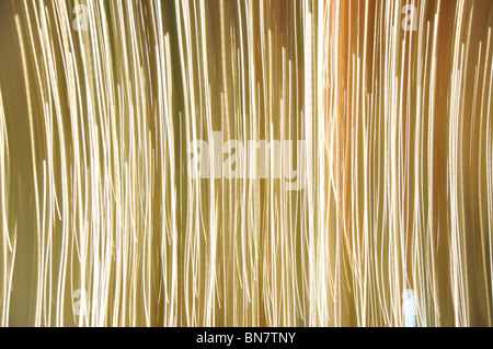 Potente, scioccante linee dorate sfondo in direzione verticale. Foto Stock