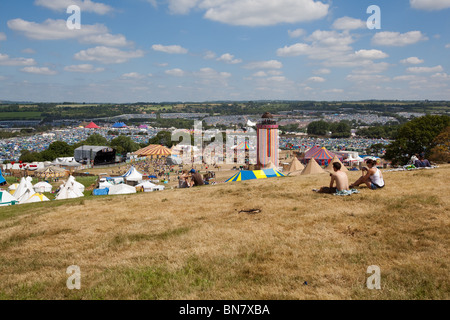 Il parco stadio arena festival di Glastonbury 2010 Foto Stock