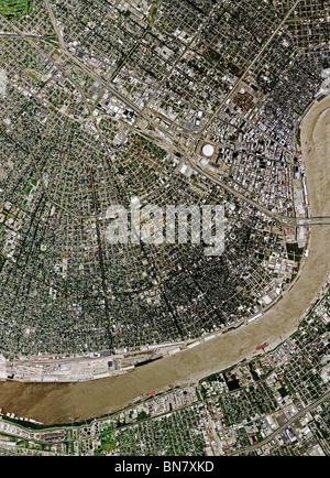 Mappa aerea vista al di sopra di New Orleans in Louisiana Mississippi Foto Stock