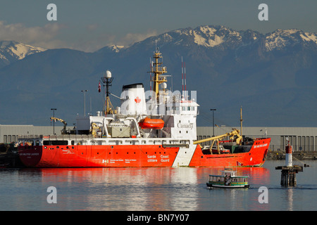 La guardia costiera canadese nave in porto-Victoria, British Columbia, Canada. Foto Stock