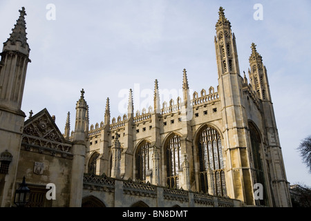 Il lato sud della Cappella del King's College, Università di Cambridge. Visto da King's Parade. King's College di Cambridge. Regno Unito. Foto Stock