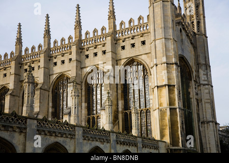 Il lato sud della Cappella del King's College, Università di Cambridge. Visto da King's Parade. King's College di Cambridge. Regno Unito. Foto Stock